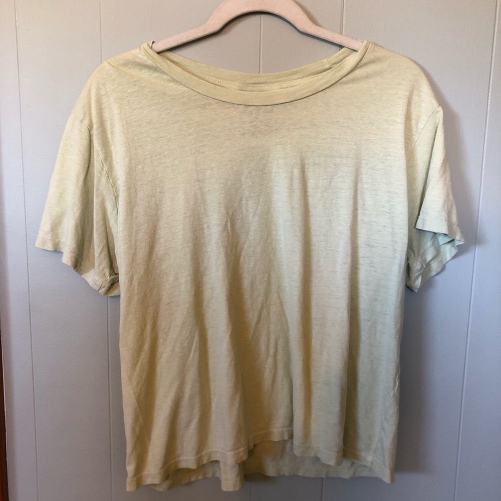 Jungmaven cropped Lorel tee in pale lime green